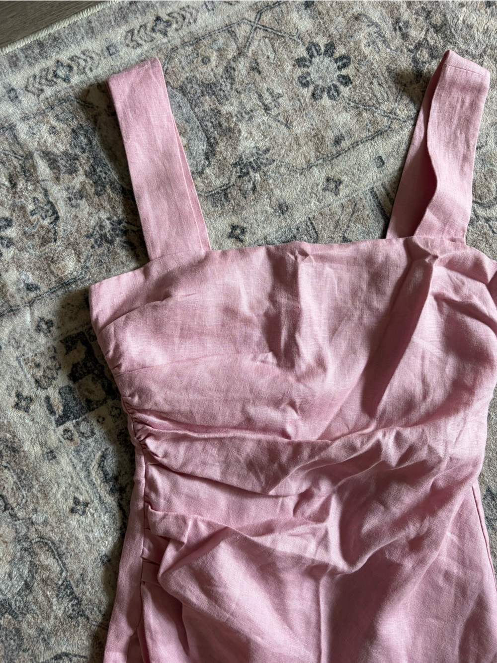 REFORMATION Kerrigan 100% Linen Light Pink Mini Dress size 4 - Picture 3 of 14